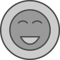 Happy Line Filled Greyscale Icon Design vector