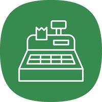 Cash Register Line Curve Icon Design vector