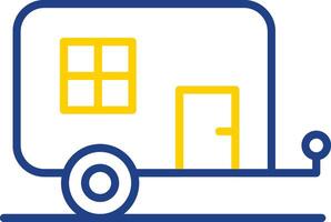 Caravan Line Two Colour Icon Design vector