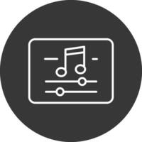 música y multimedia línea invertido icono diseño vector