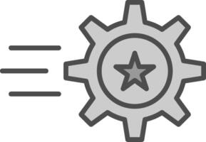 Cogwheel Line Filled Greyscale Icon Design vector