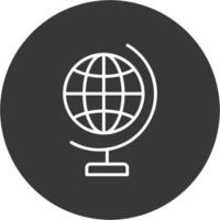 Global World Line Inverted Icon Design vector