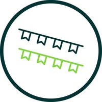 Bunting Line Circle Icon Design vector
