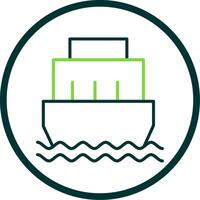 Port Line Circle Icon Design vector
