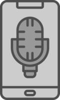 Phone Line Filled Greyscale Icon Design vector