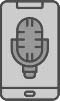 Phone Line Filled Greyscale Icon Design vector