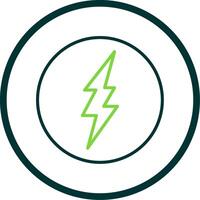 Lightning Line Circle Icon Design vector