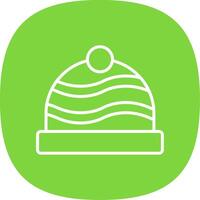 Winter Hat Line Curve Icon Design vector