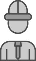 Architect Line Filled Greyscale Icon Design vector