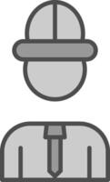 Architect Line Filled Greyscale Icon Design vector