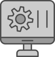 Settings Line Filled Greyscale Icon Design vector