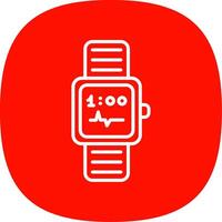 reloj línea curva icono diseño vector