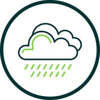 lluvia línea circulo icono diseño vector