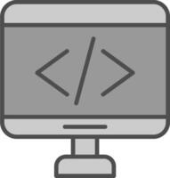 Code Line Filled Greyscale Icon Design vector