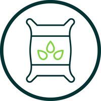 Seed Bag Line Circle Icon Design vector