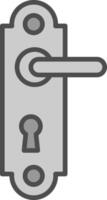 Door Handle Line Filled Greyscale Icon Design vector