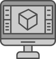 Product Design Line Filled Greyscale Icon Design vector