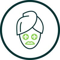 Face Mask Line Circle Icon Design vector