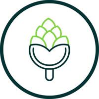 Pine Cone Line Circle Icon Design vector