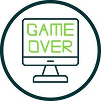 Game Over Line Circle Icon Design vector