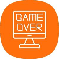 Game Over Line Curve Icon Design vector