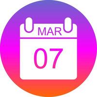 March Glyph Gradient Circle Icon Design vector