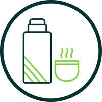 Thermos Line Circle Icon Design vector