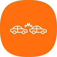 Car Crash Line Curve Icon Design vector