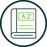 Dictionary Line Circle Icon Design vector
