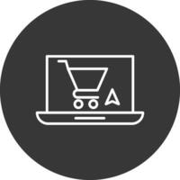 OnLine Inverted Multi Circle Shopping Line Inverted Icon Design vector