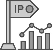 Initial Public Offering Line Filled Greyscale Icon Design vector