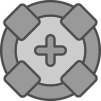 Life Guard Line Filled Greyscale Icon Design vector