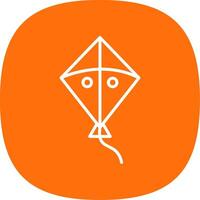 Kite Line Curve Icon Design vector