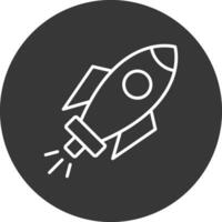 Space Ship Line Inverted Icon Design vector