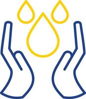 Water Saving Line Two Colour Icon Design vector