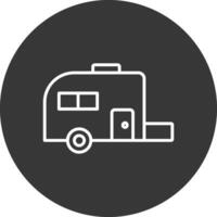 Caravan Line Inverted Icon Design vector
