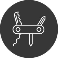 cuchillo línea invertido icono diseño vector