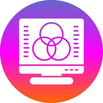 Desktop Computer Glyph Gradient Circle Icon Design vector