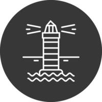 Lighthouse Line Inverted Icon Design vector