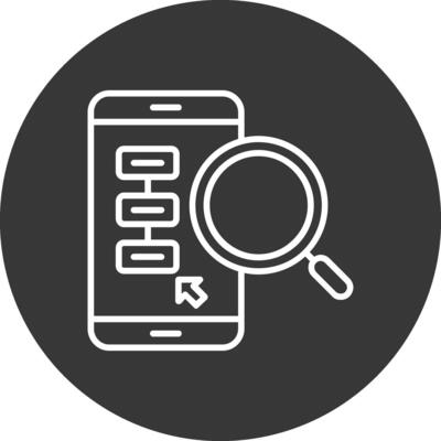 Mobile Phones Line Inverted Icon Design