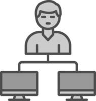 Server Client Line Filled Greyscale Icon Design vector