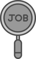 Job Search Line Filled Greyscale Icon Design vector