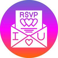 Rsvp Glyph Gradient Circle Icon Design vector