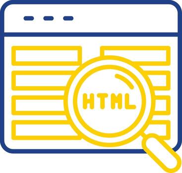 Code Review Line Two Colour Icon Design vector