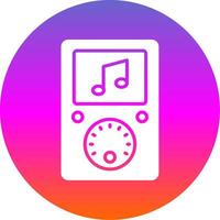 Music Player Glyph Gradient Circle Icon Design vector