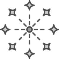 Firework Line Filled Greyscale Icon Design vector