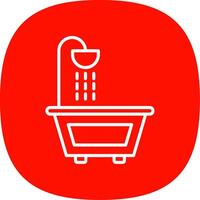 Bathtub Line Curve Icon Design vector