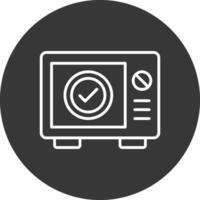 Microwave Line Inverted Icon Design vector