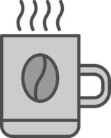 Mug Line Filled Greyscale Icon Design vector