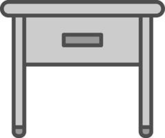 Side Table Line Filled Greyscale Icon Design vector
